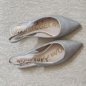 Sam Edelman gold sparkle slingbacks NWOT